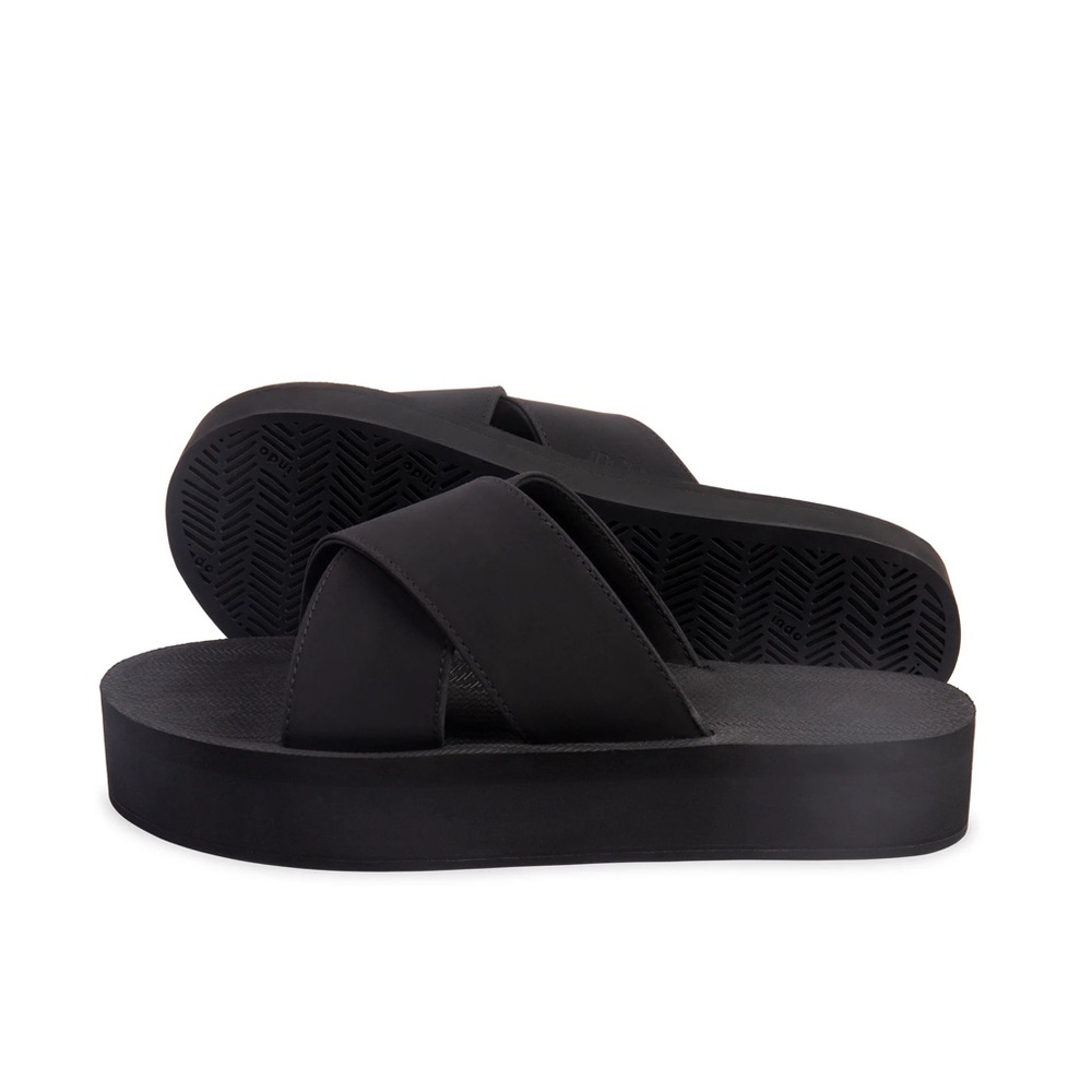 Indosole Women’s Sandals Cross Platform - Black